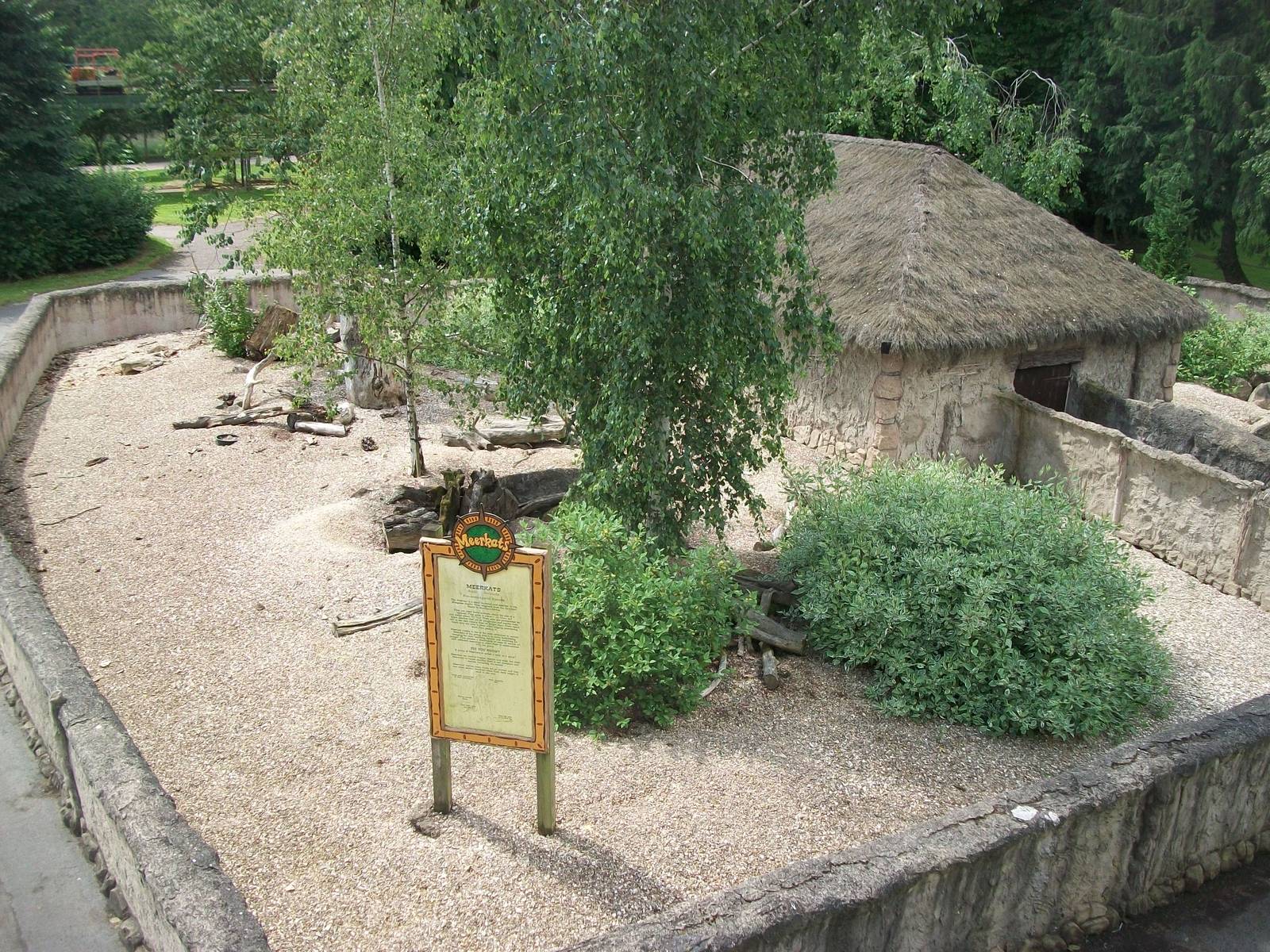 Meerkat exhibit viewed from the monorail, 7th July 2014