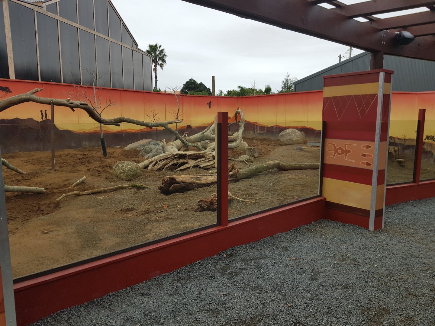 Meerkat (Suricata suricatta) and Cape Porcupine (Hystrix africaeaustralis) Enclosure Middle