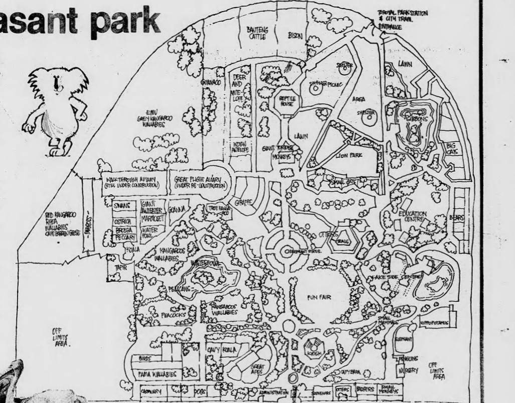 Melbourne Zoo Historic map- 1978