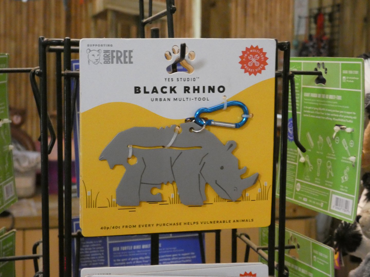 Merchandise supporting an anti-captivity organisation in a zoo shop