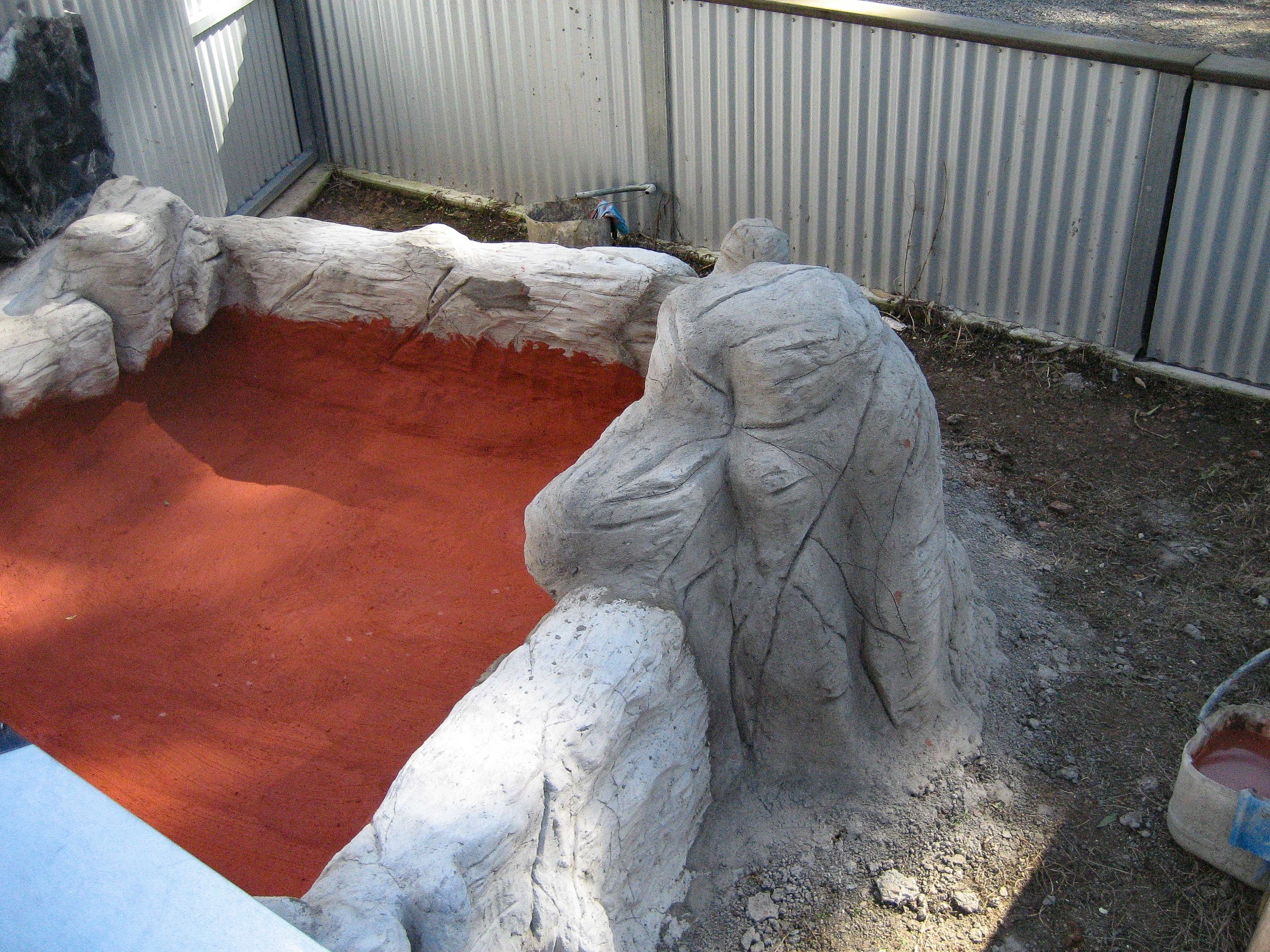 Merten's Water Monitor exhibit under construction