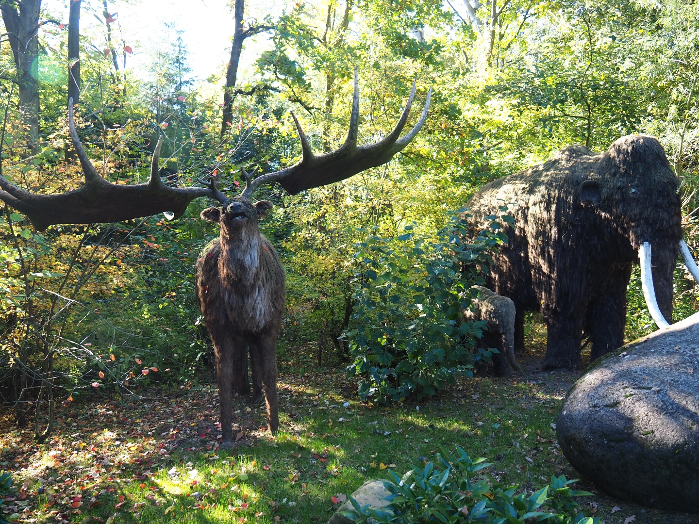 Models of Irish elk (Megaloceros giganteus) and woolly mammoths (Mammuthus primigenius), Oct 13th, 2018