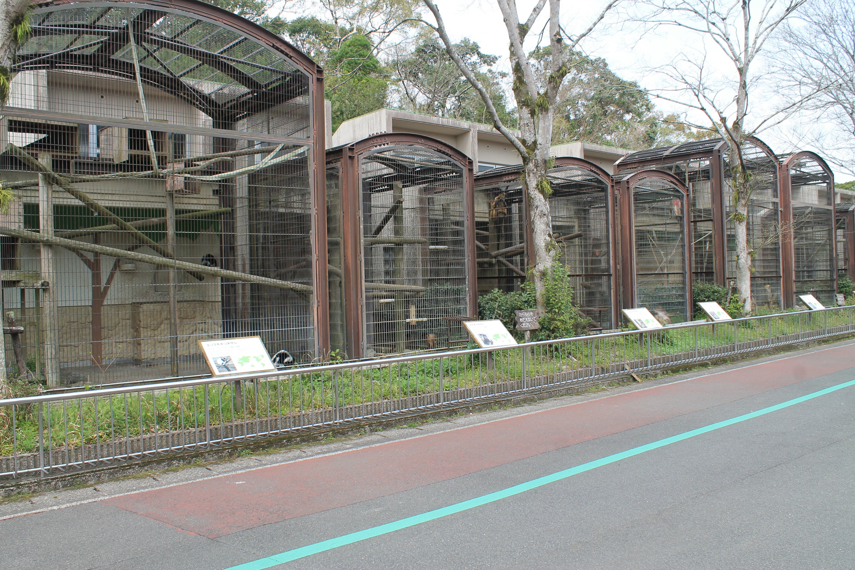 Monkeys of the World cages - Hirakawa Zoo (Kagoshima)