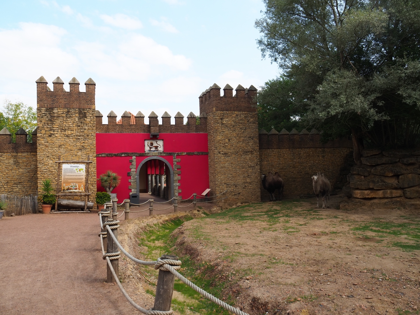 Moroccan castle and Bactrian camel paddock (Aug 28th, 2018)
