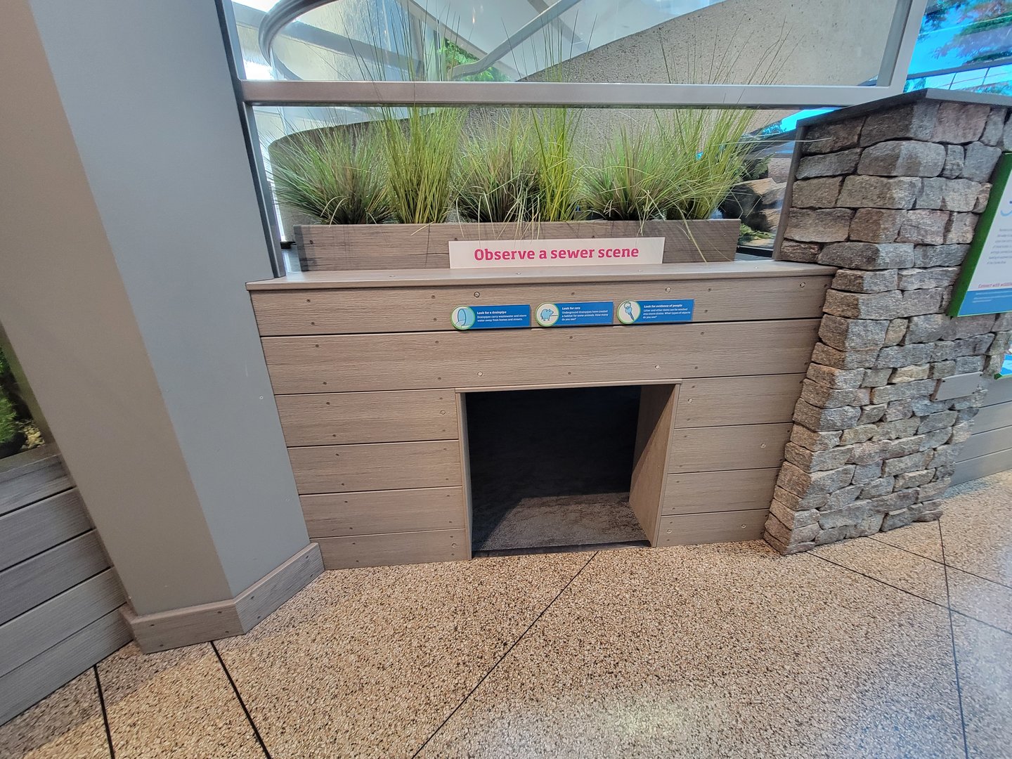 MOS Boston - Yawkey Gallery, Observe a sewer scene crawlspace