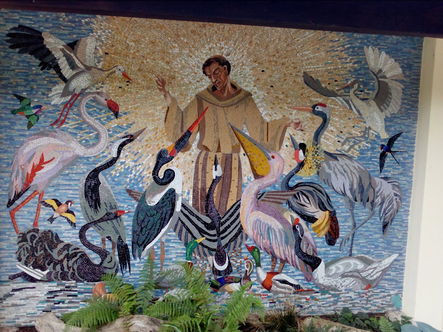 mosaic of (I think) saint Francis of Assisi