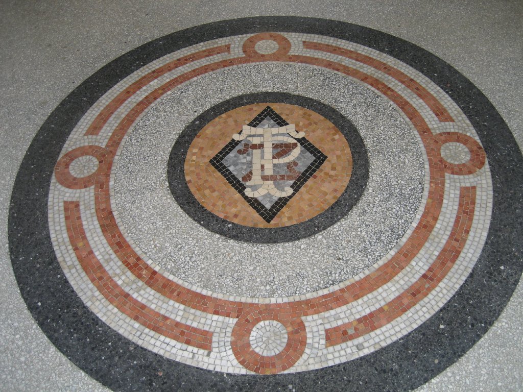 Mosiac on the floor of the Main Entrance building