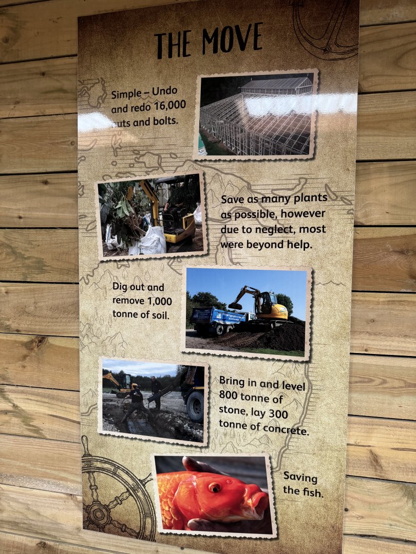 Moving the Butterfly House - Sign at Woodside Wildlife Park (May 2024)