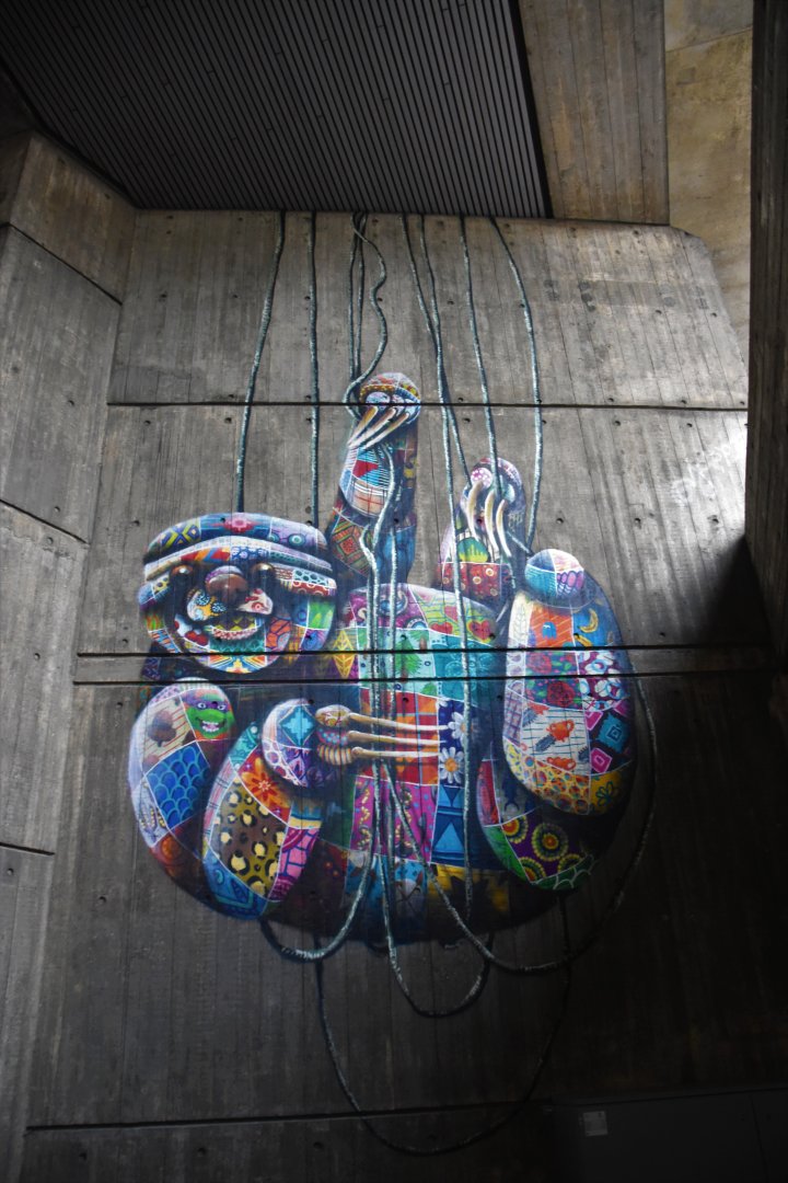 Mural in the tunnels