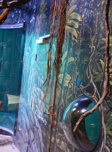Mural inside Emerald Tree Monitor Exhibit