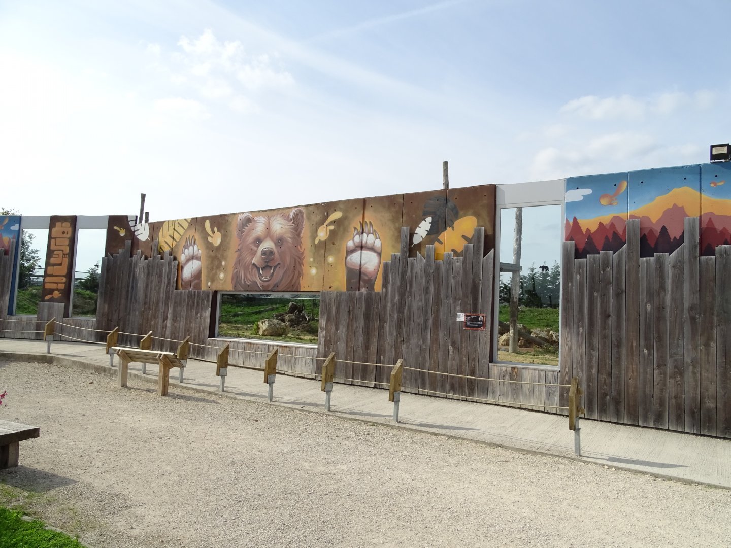Mural on the wall surrounding the bear enclosure