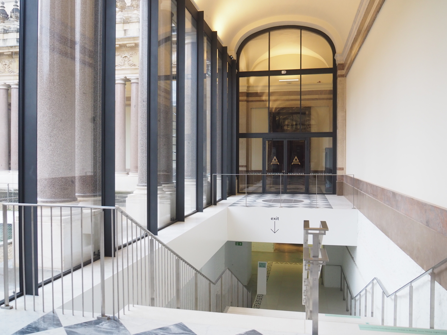 Museum hallway with passage to introductory gallery and underground corridor, 2021-10-20