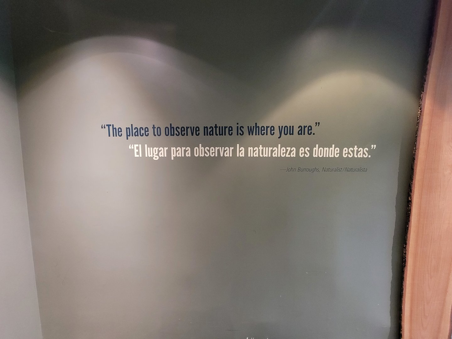 Museum of Life+Science - Carolina Wildlife, quote inside entrance