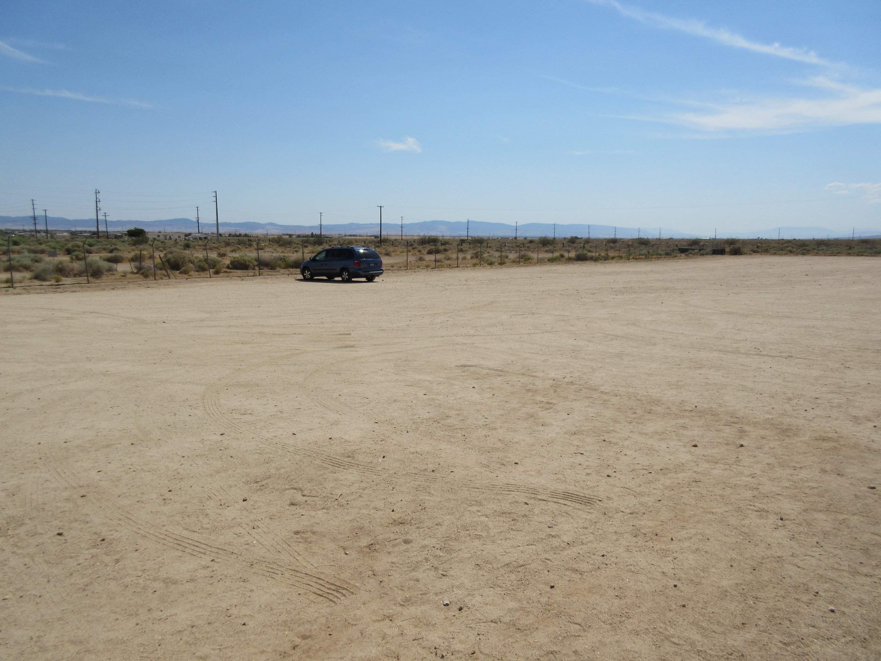My minivan is the only vehicle in the carpark!