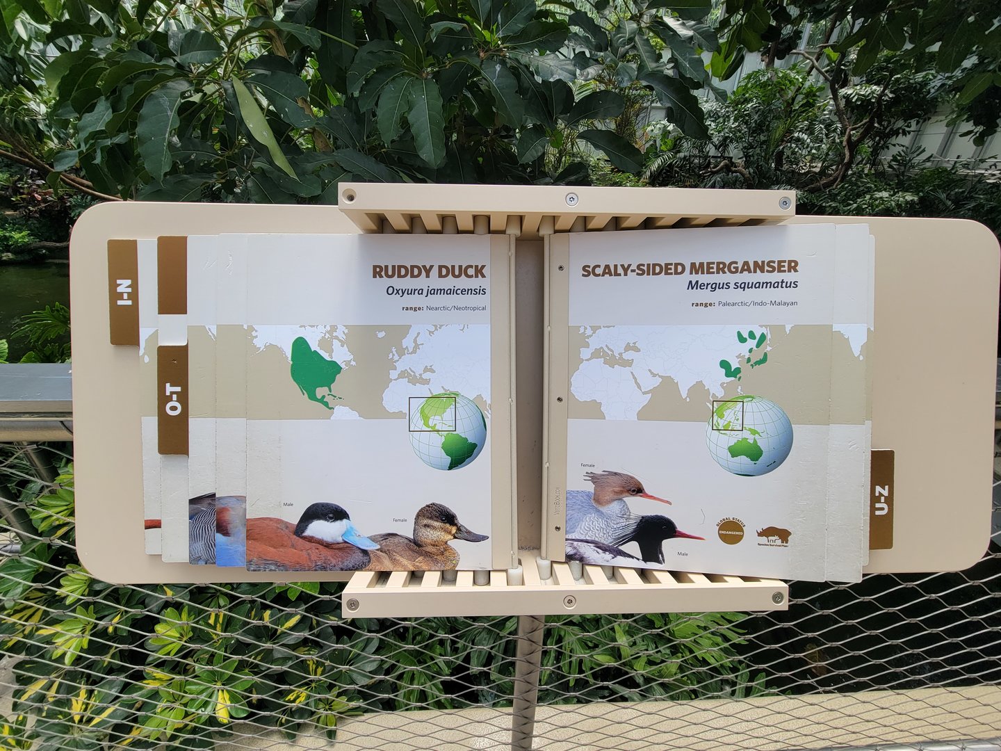 National Aviary - Wetlands, signage example