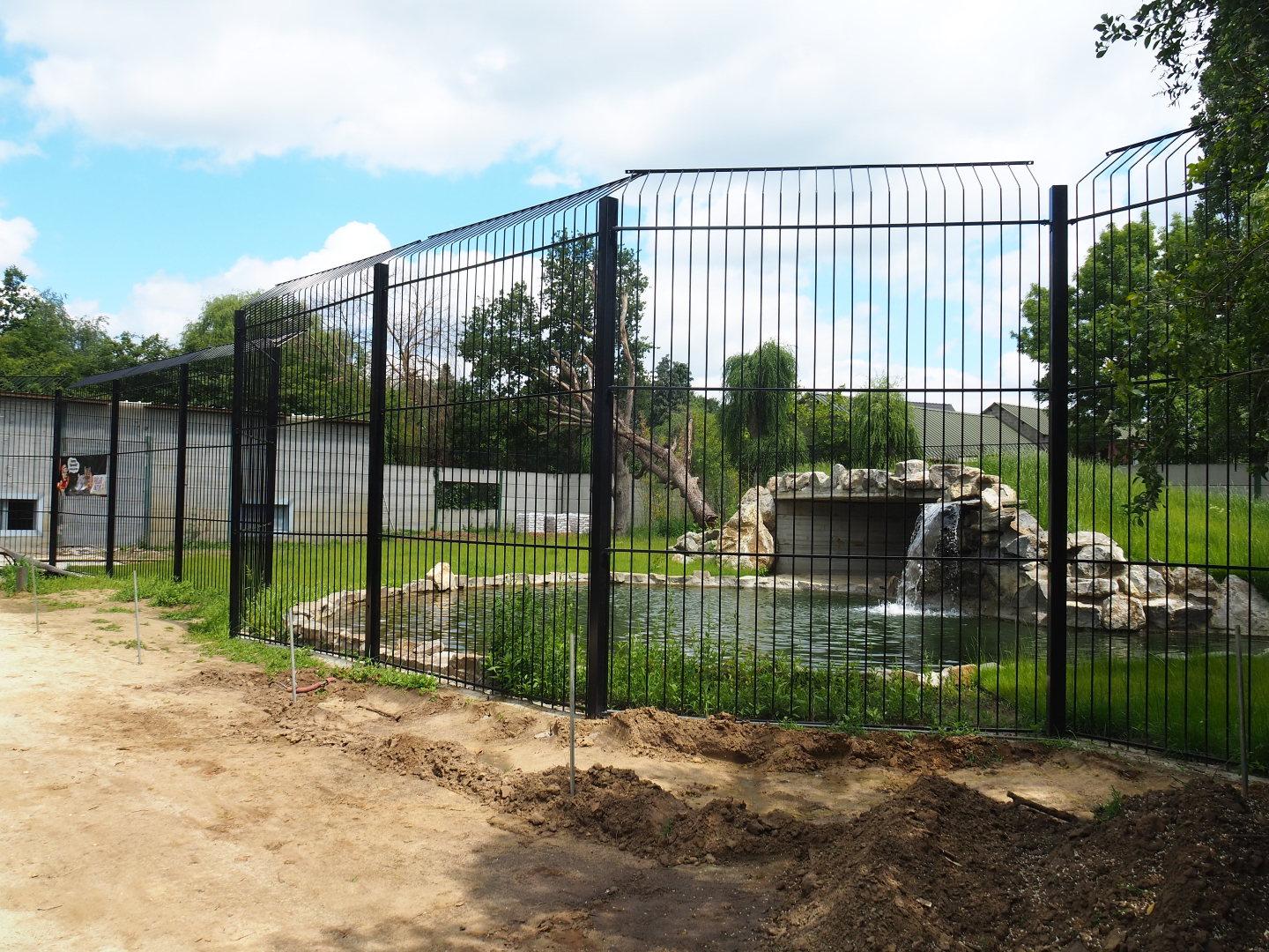 Nearly finished new exhibit for non-subspecies specific tigers, 2020-06-20