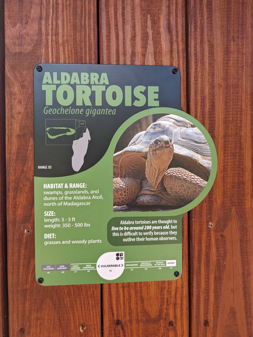 New Aldabra Tortoise signage