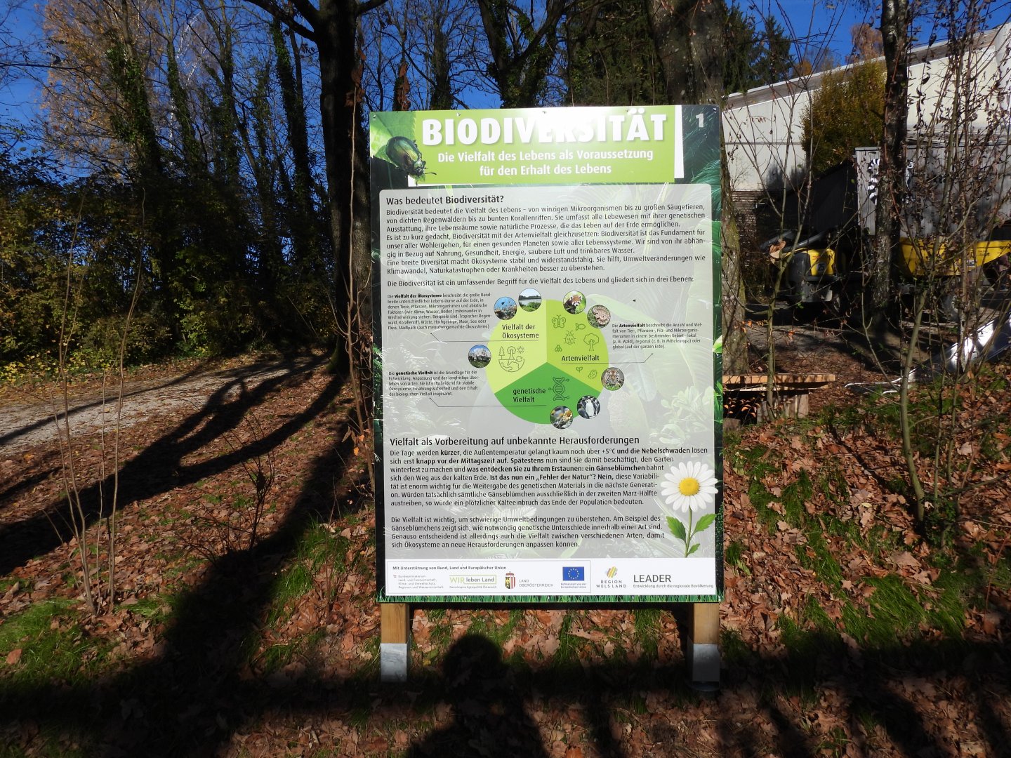 New area Biodiversity fo Europe - One of the eight text heavy info signs