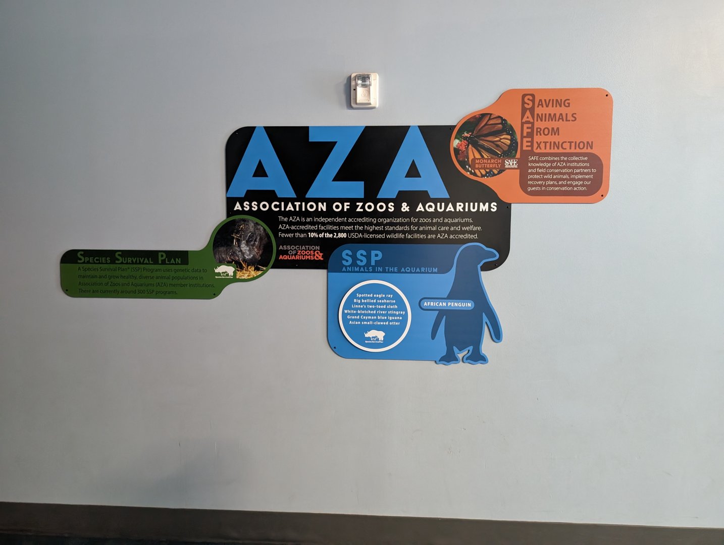 New AZA signage by the Aquarium entrance