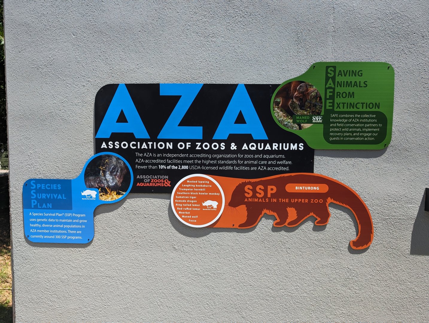 New AZA signage right outside Zoo entrance