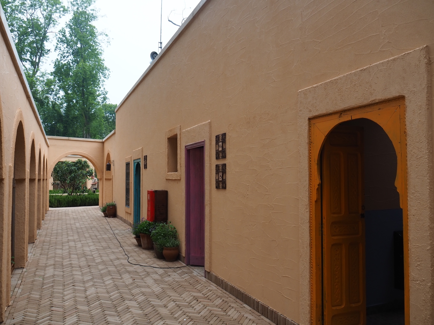 New Barbary macaque exhibit - Pathway and themed bathrooms in the Moroccan pavilion, 2019-06-26
