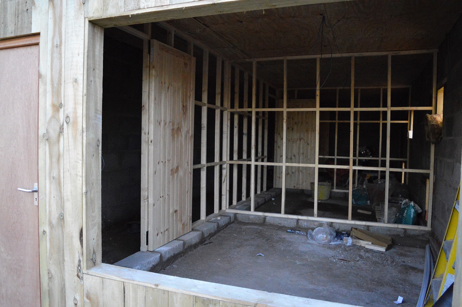 New binturong enclosure under construction (indoor viewing)