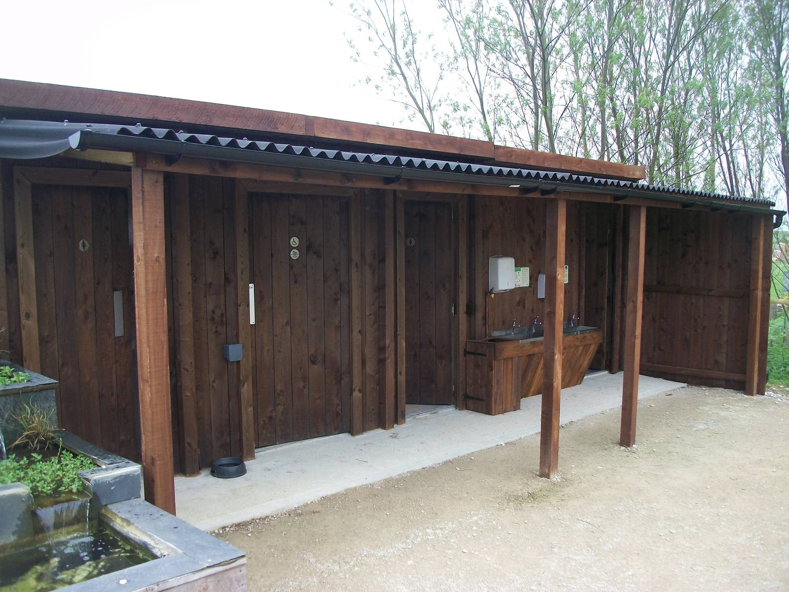 New canopy over toilet block, 1st May 2014