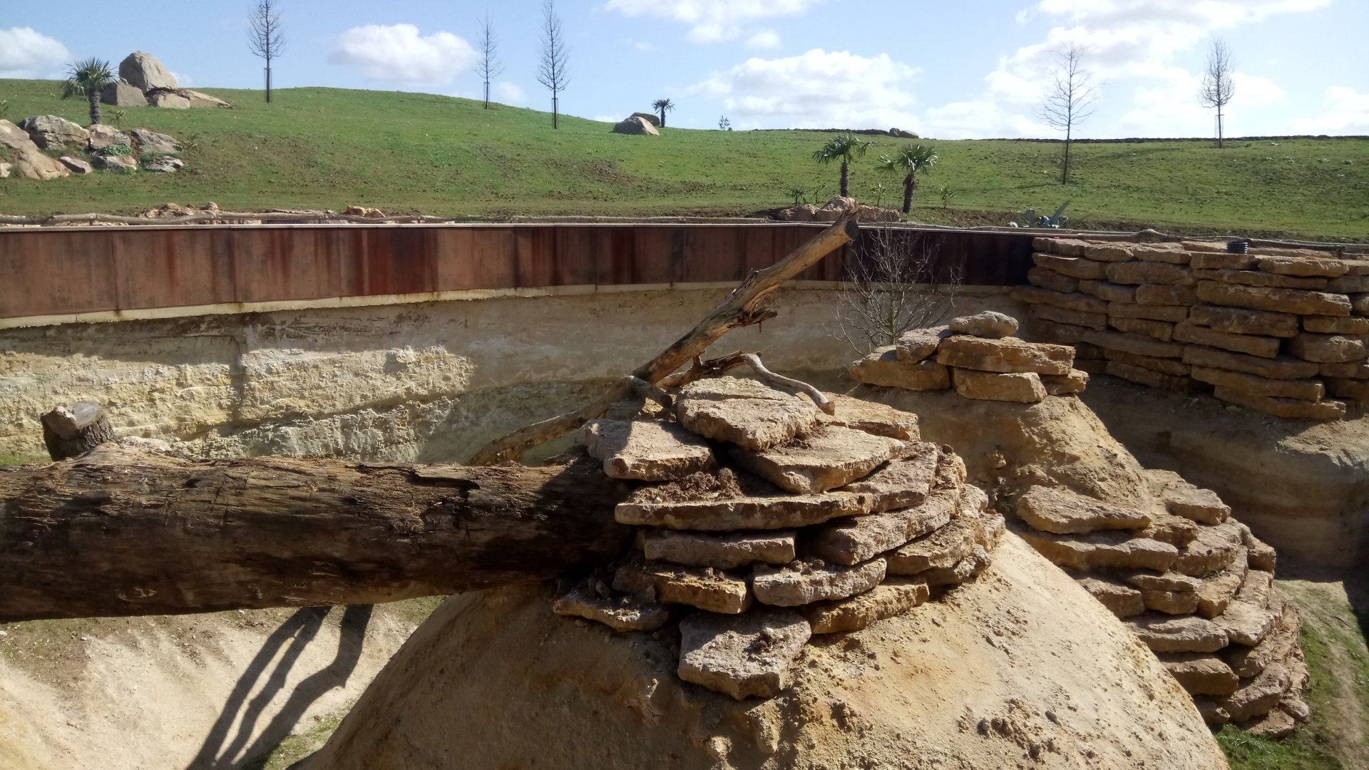 New carnivores carter - Small mammals enclosure ahead and cheetahs enclosure behind