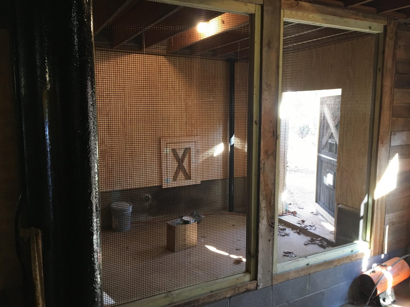 new chicken coop - inside barn