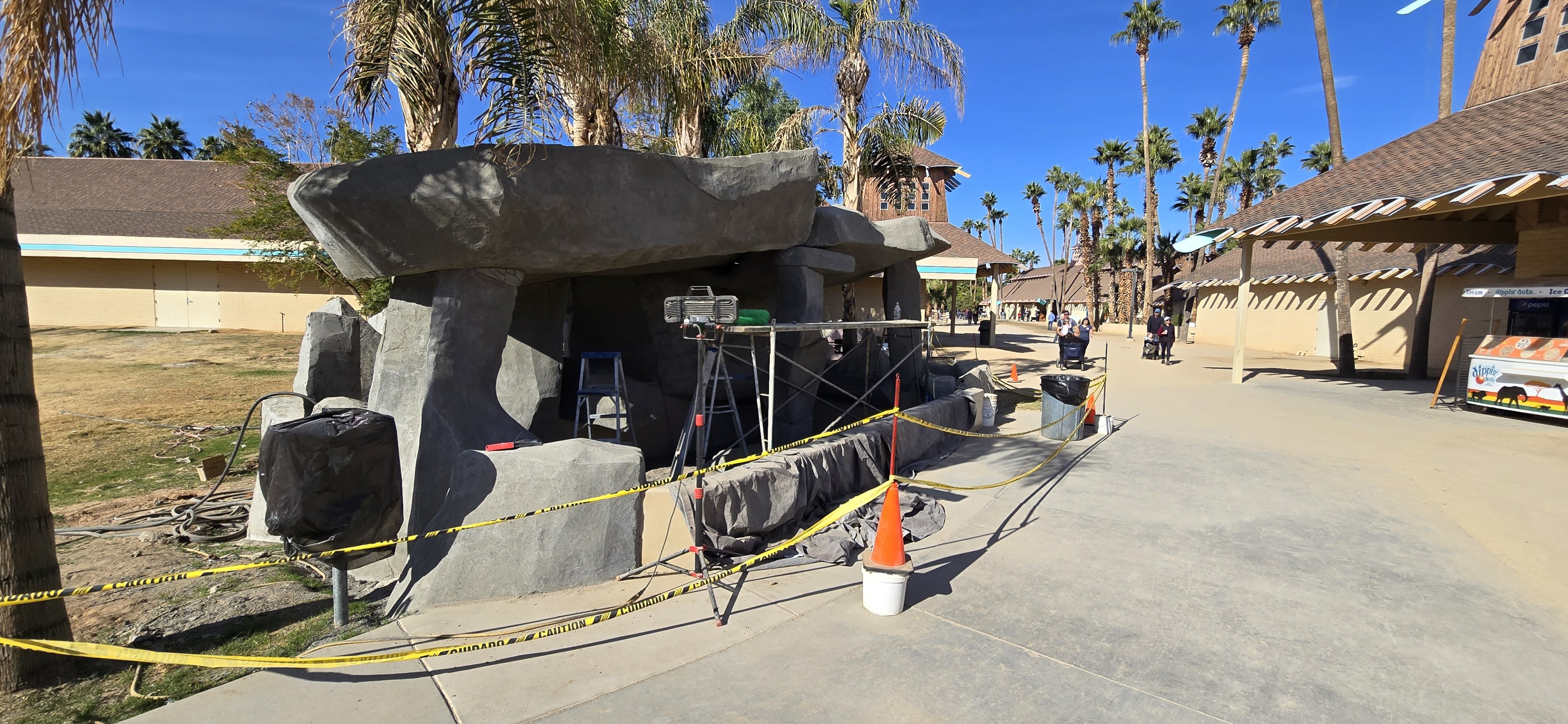 New construction where the koi pond was previously.