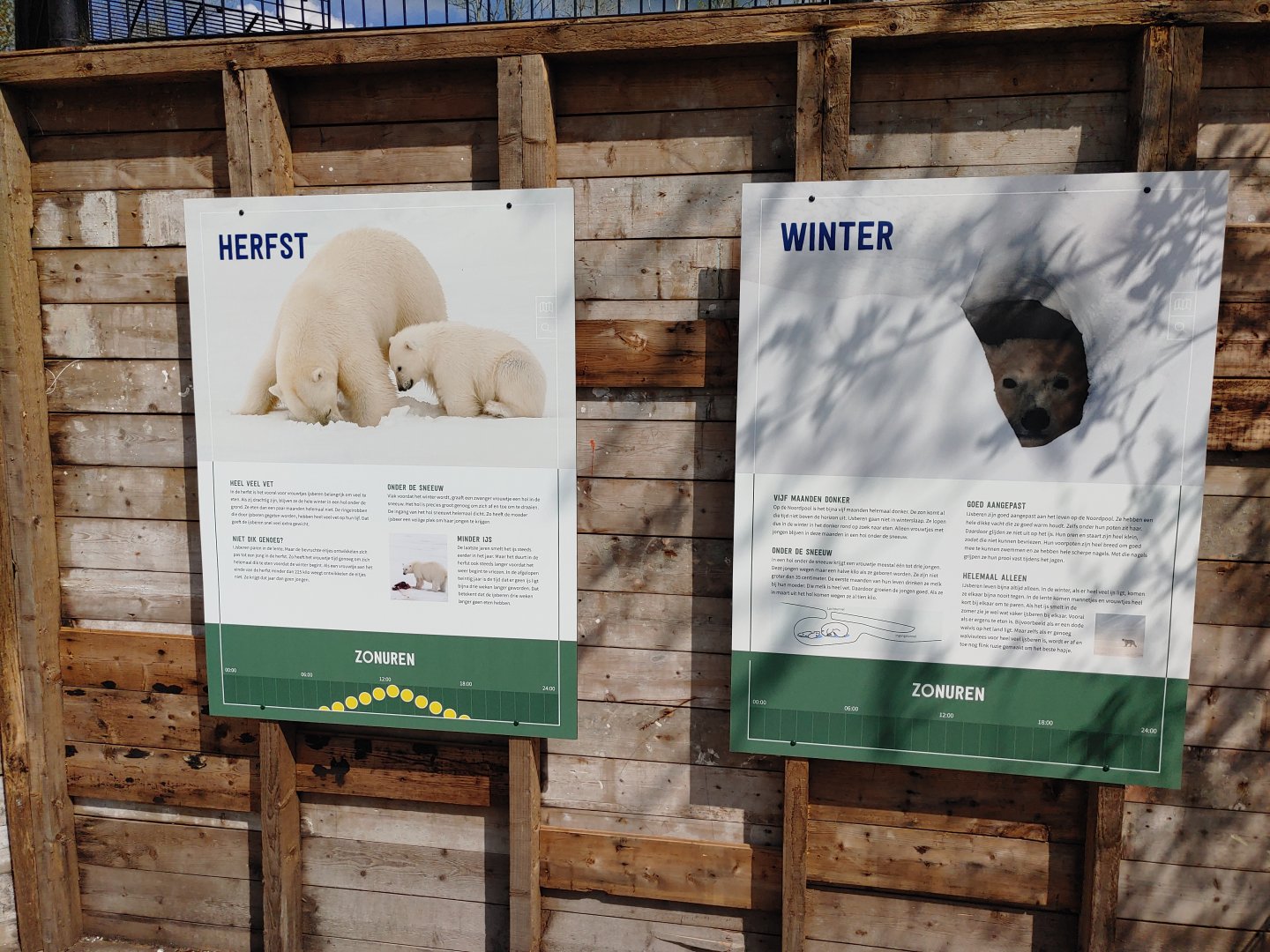 New education signs for the polar bears - Autumn and Winter
