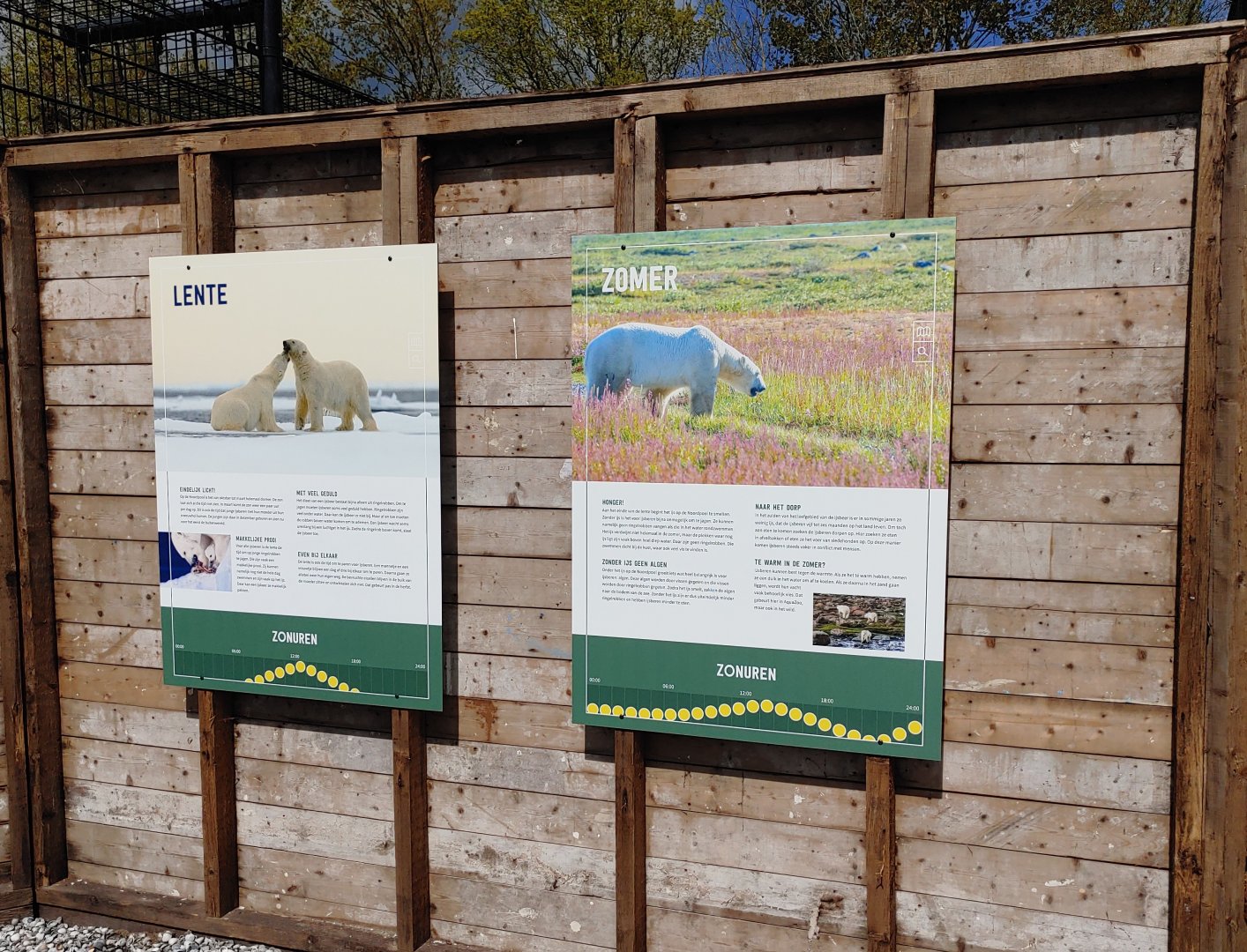 New education signs for the polar bears - Spring and Summer