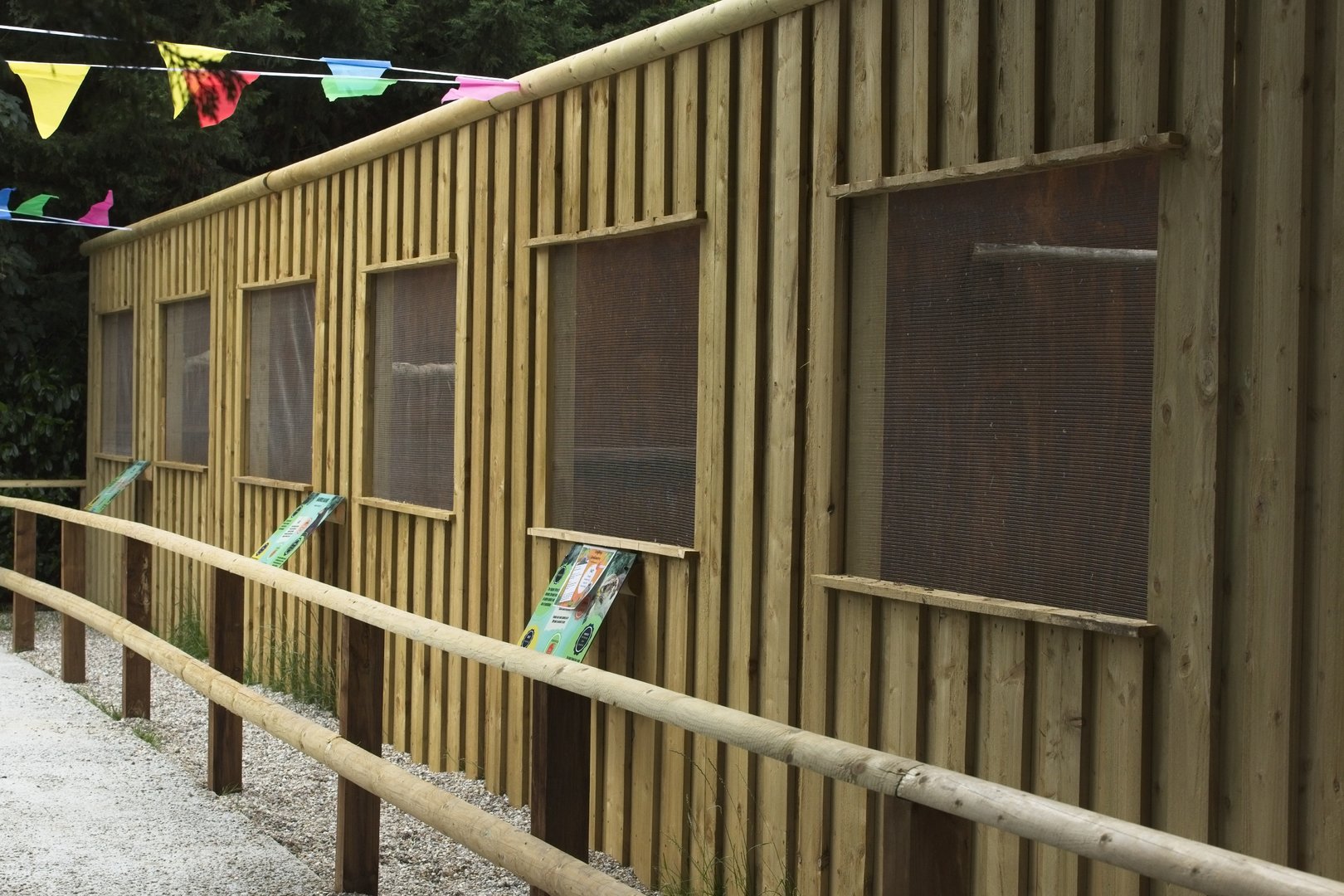New enclosures for the birds of prey.