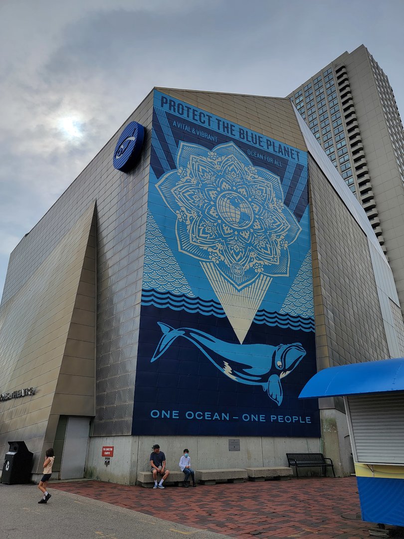 New England Aquarium - Mural on the side of Simons Theatre