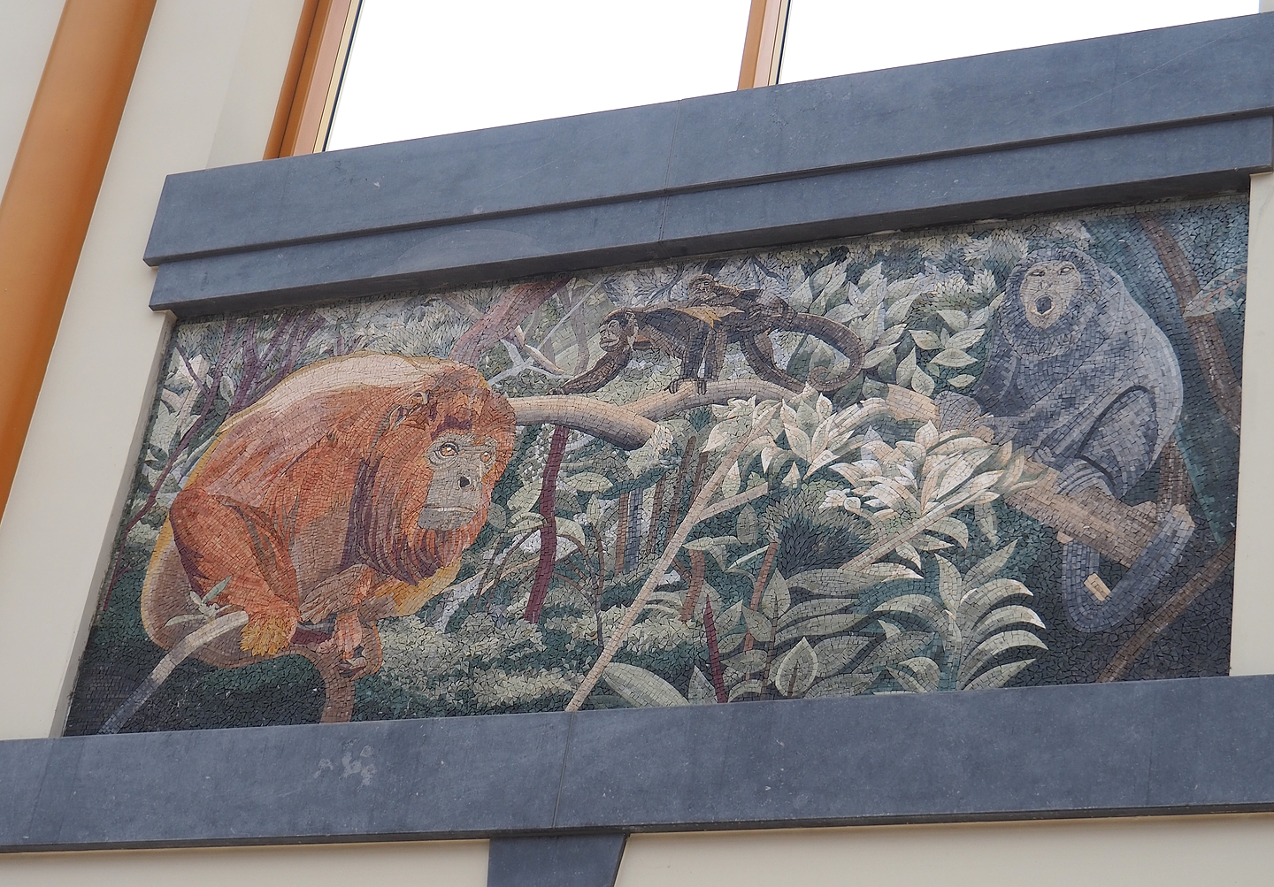 New entrance gallery - Mosaic with howler monkeys (future species for The Sanctuary?), 2023-05-15