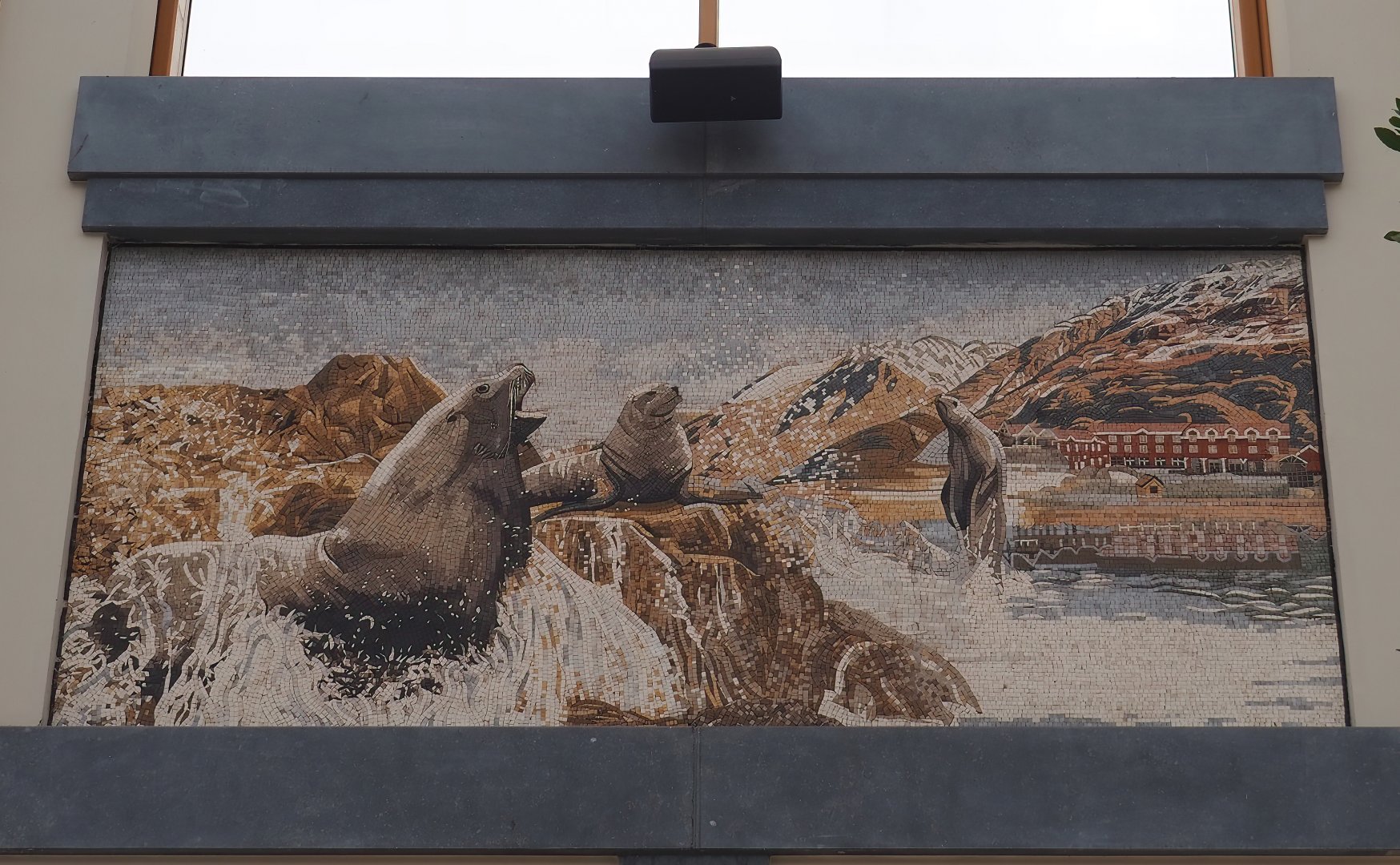 New entrance - Gallery of Worlds - Steller's sea lion mosaic, 2023-10-13