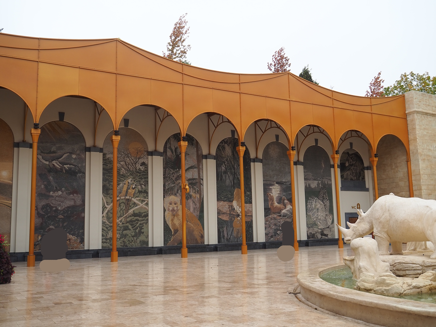 New entrance - Golden Clock Square mosaics, 2023-10-13