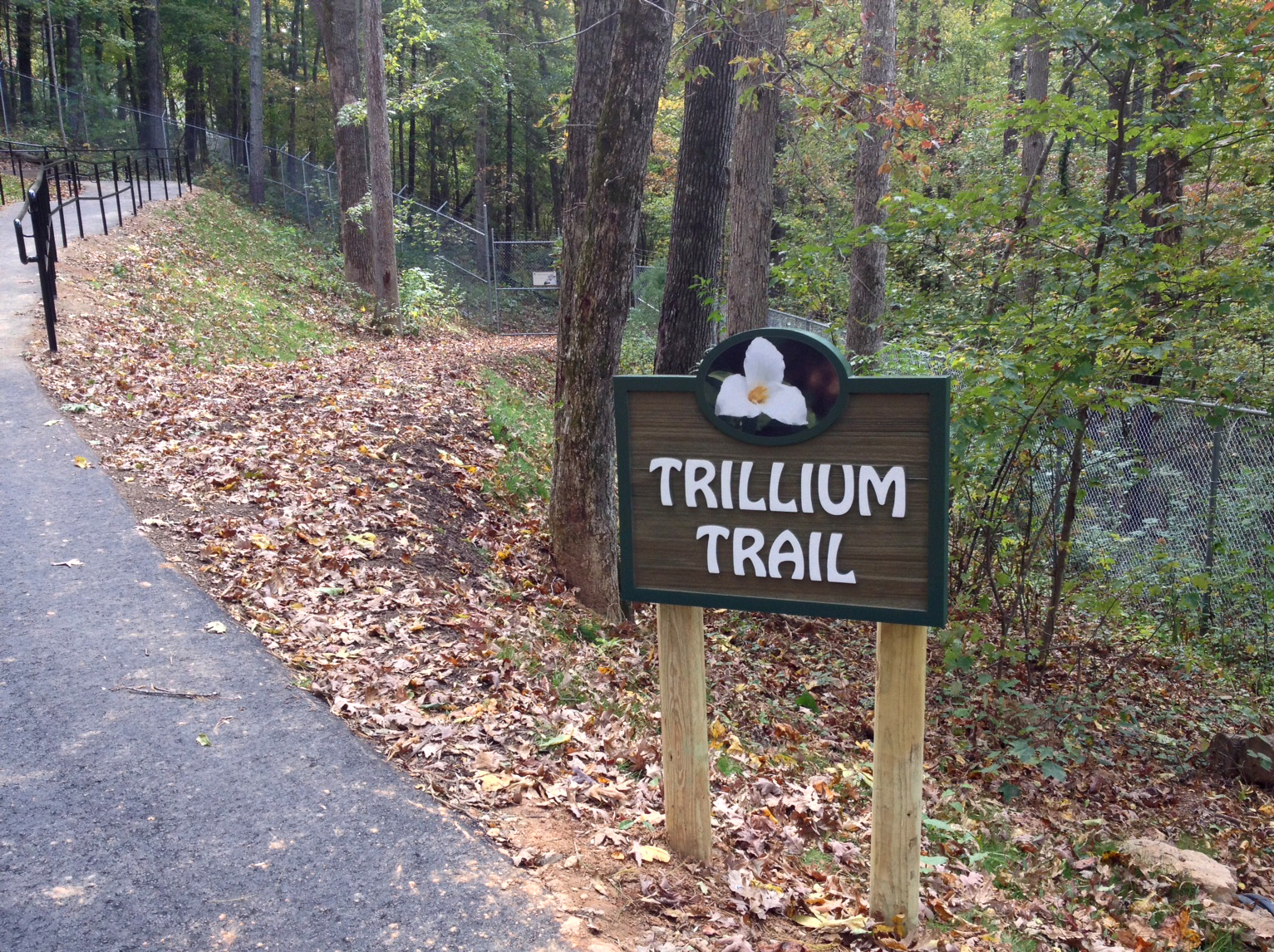 new entrance to the Trillium nature trail