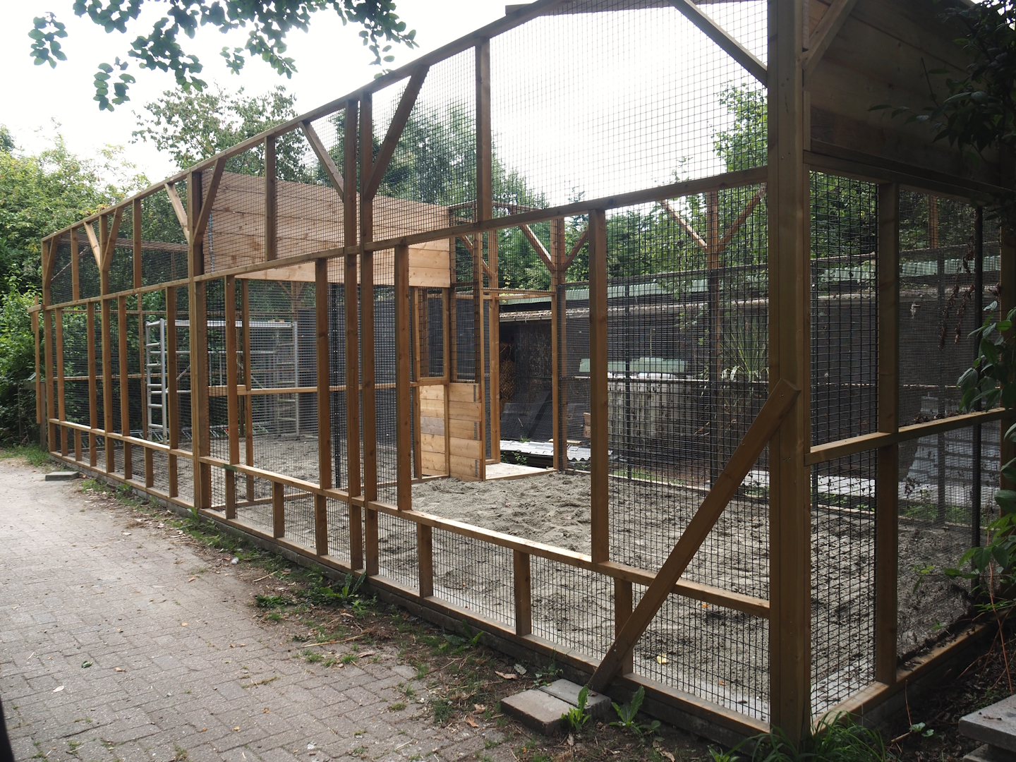 New exhibits under construction at the former site of the crested porcupine exhibit, 2025-08-17