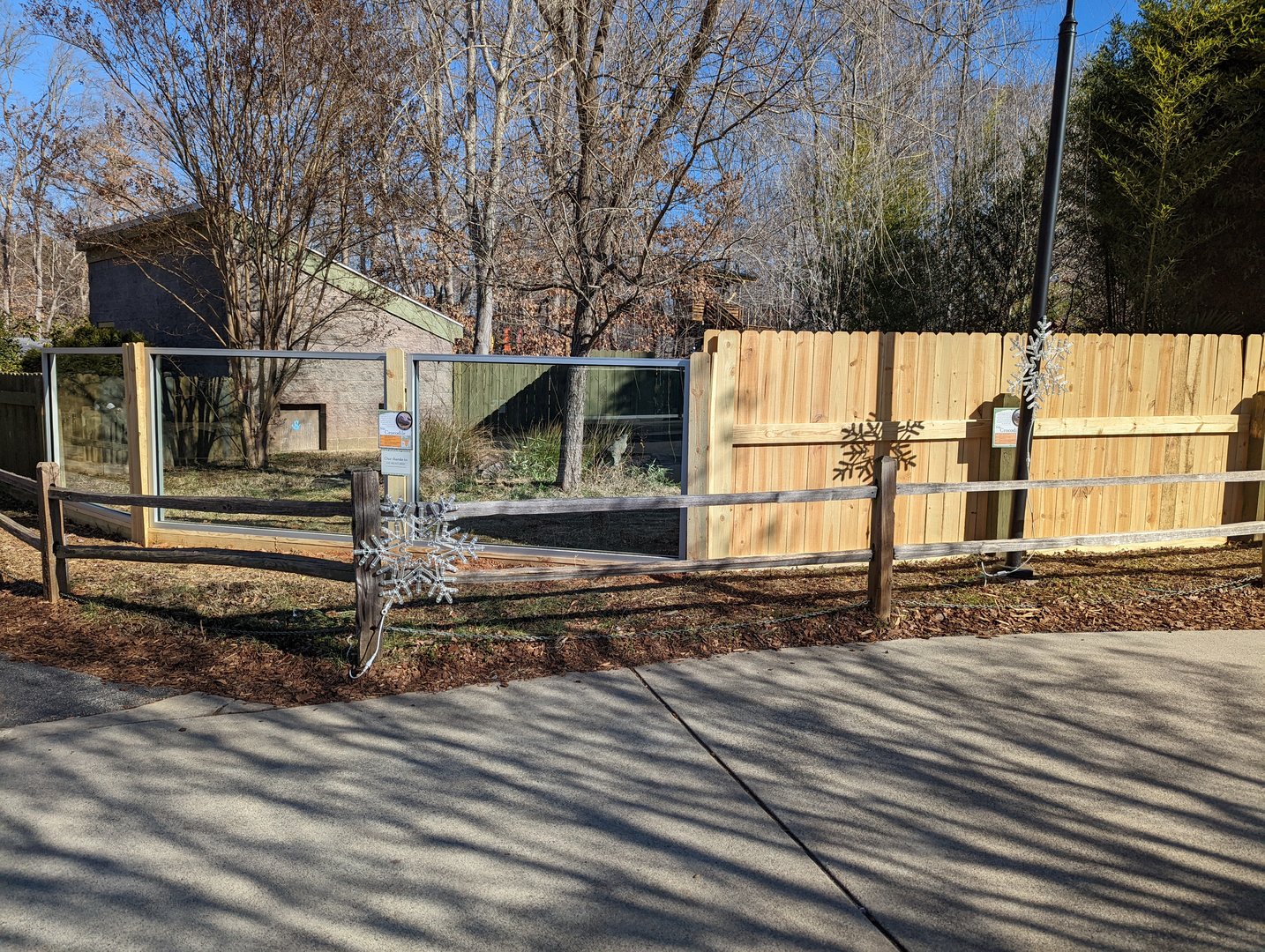 New fence with glass windows at the Nile Crocodile exhibit