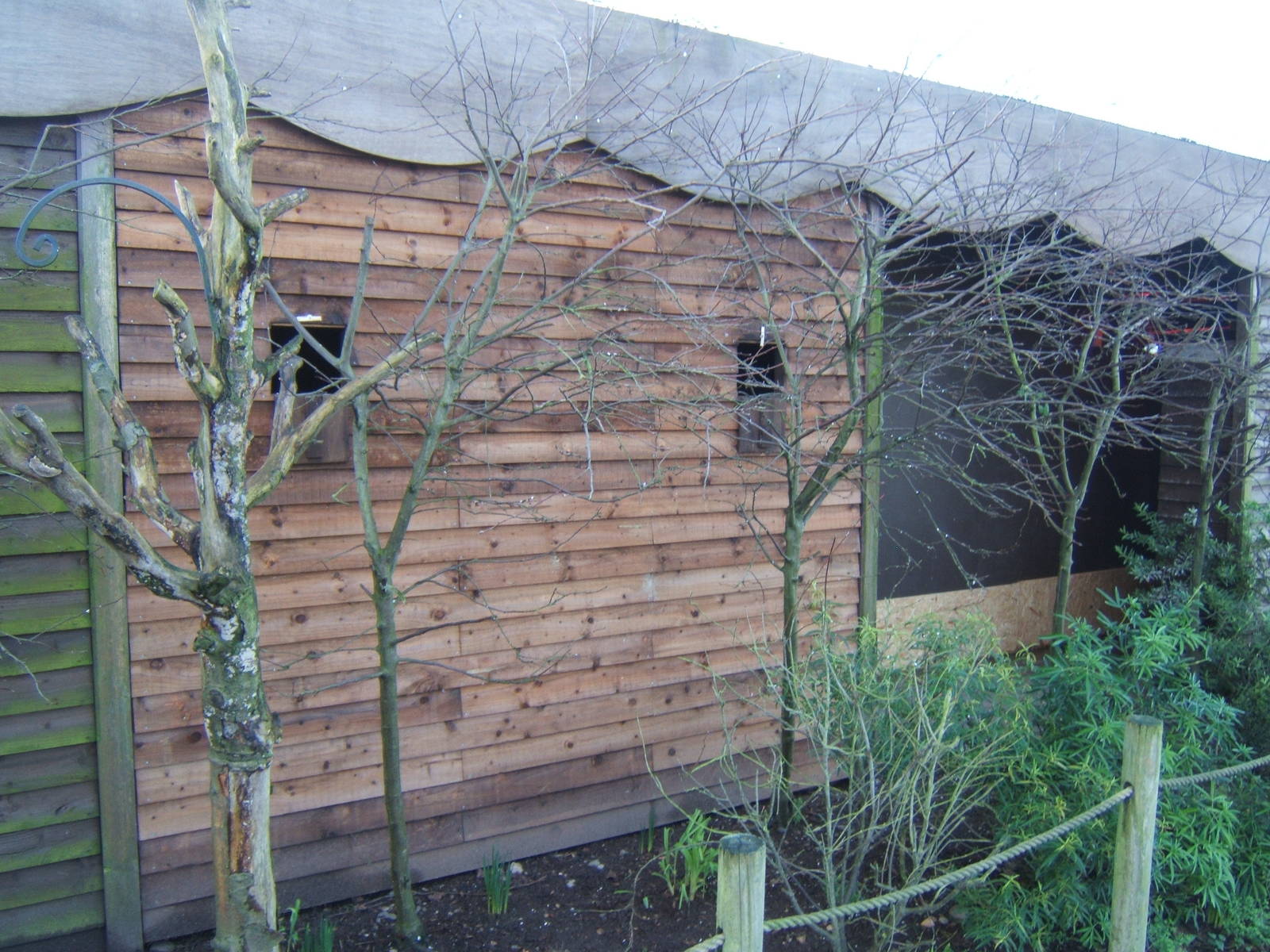 New heated housing for birds in walk through aviary