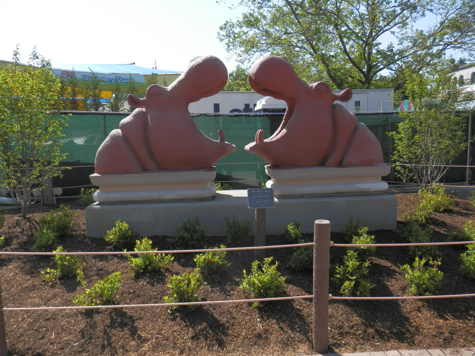 New location of historic hippo sculpture.