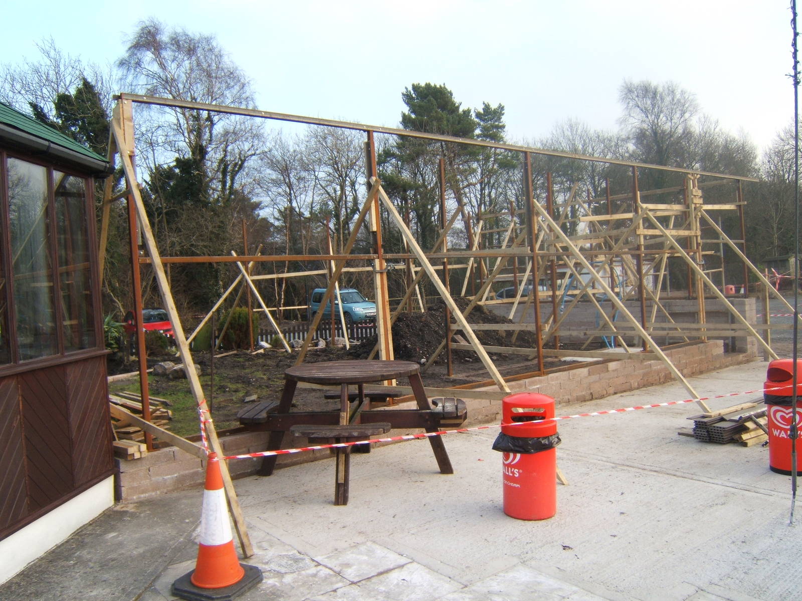 New mixed Tamarin and Bird enclosure under construction