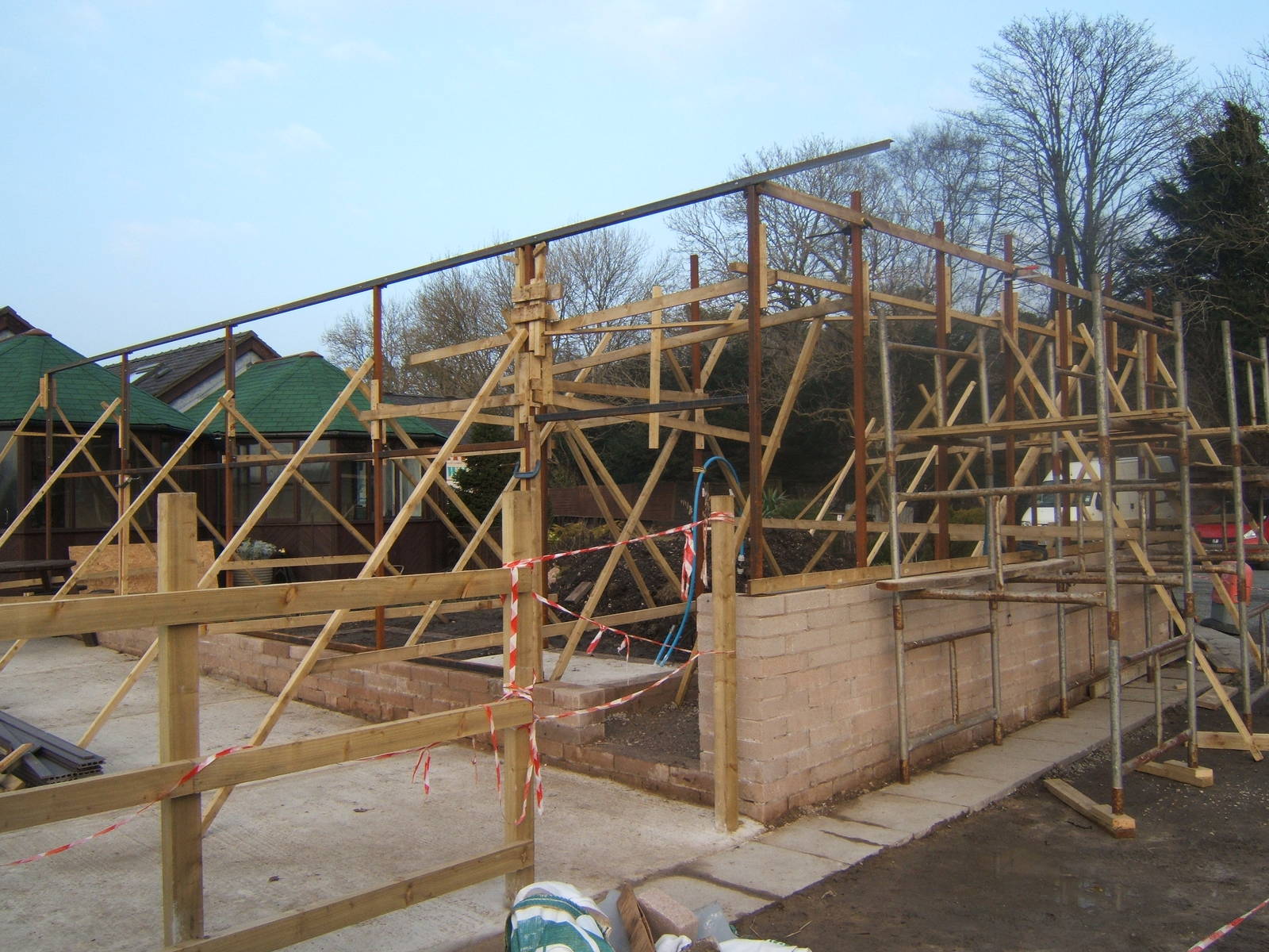 New mixed Tamarin and Bird enclosure under construction