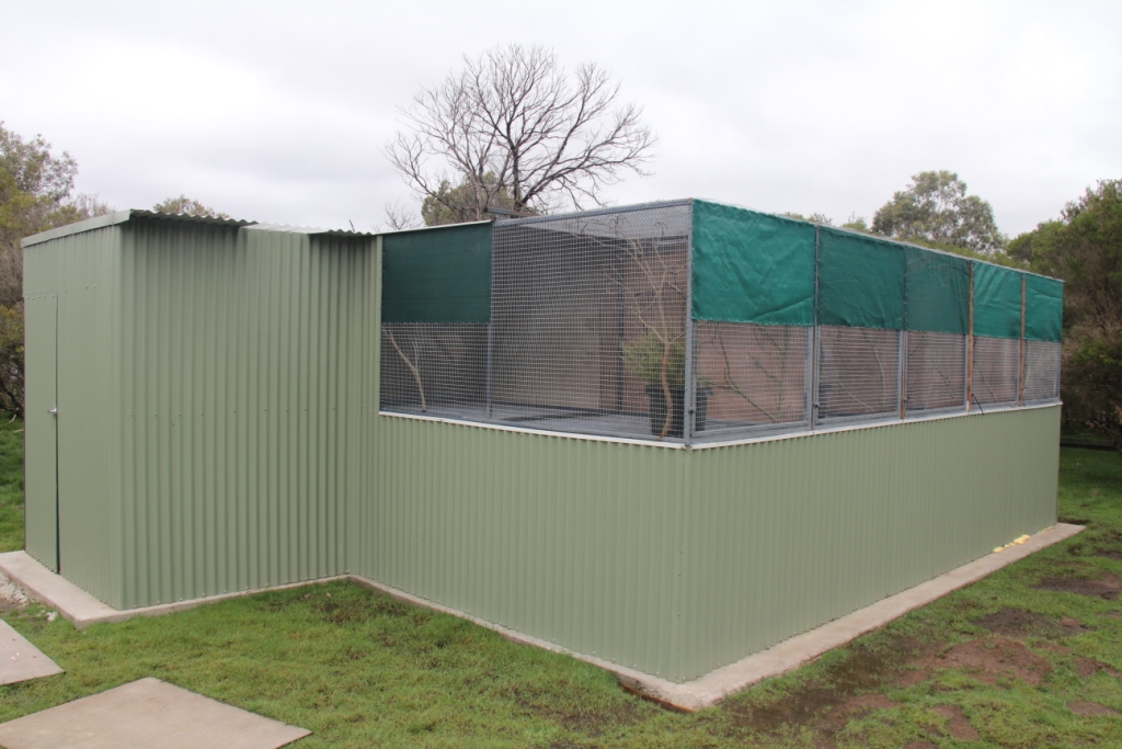 New off-limits Orange-bellied Parrot breeding facility at Moonlit Sanctuary