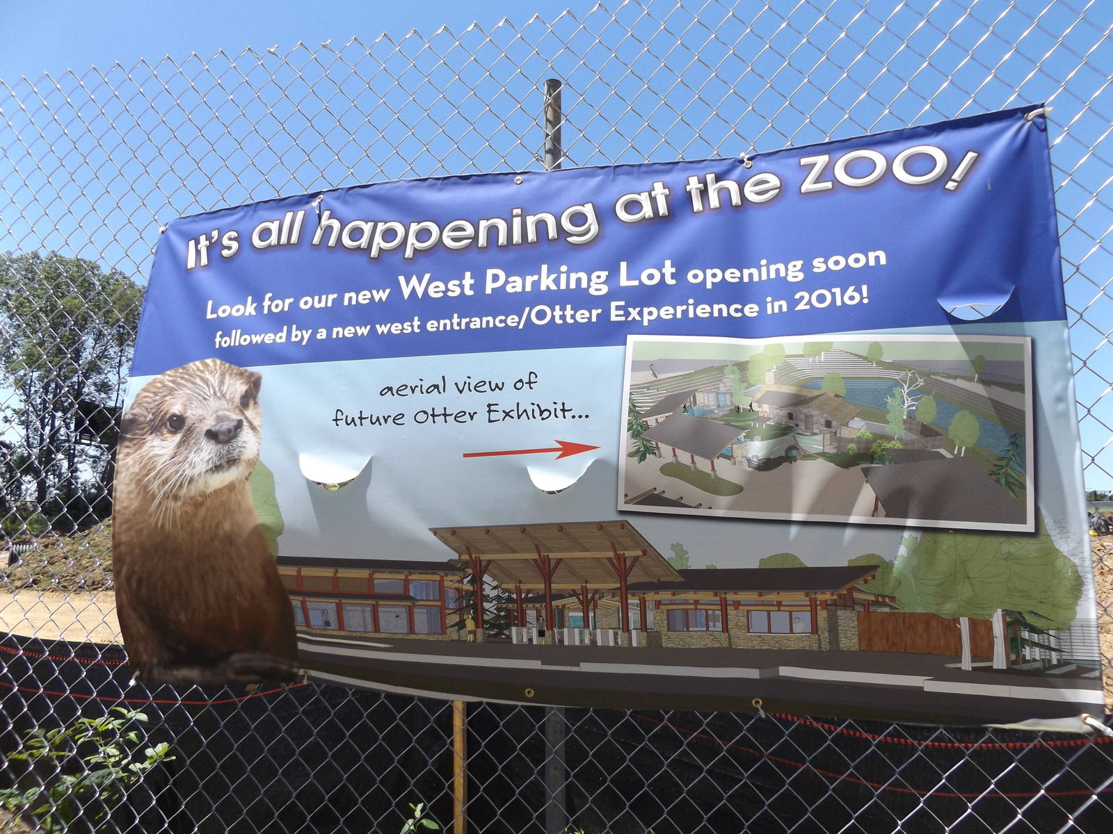 New Otter Exhibit and Parking Lot Sign