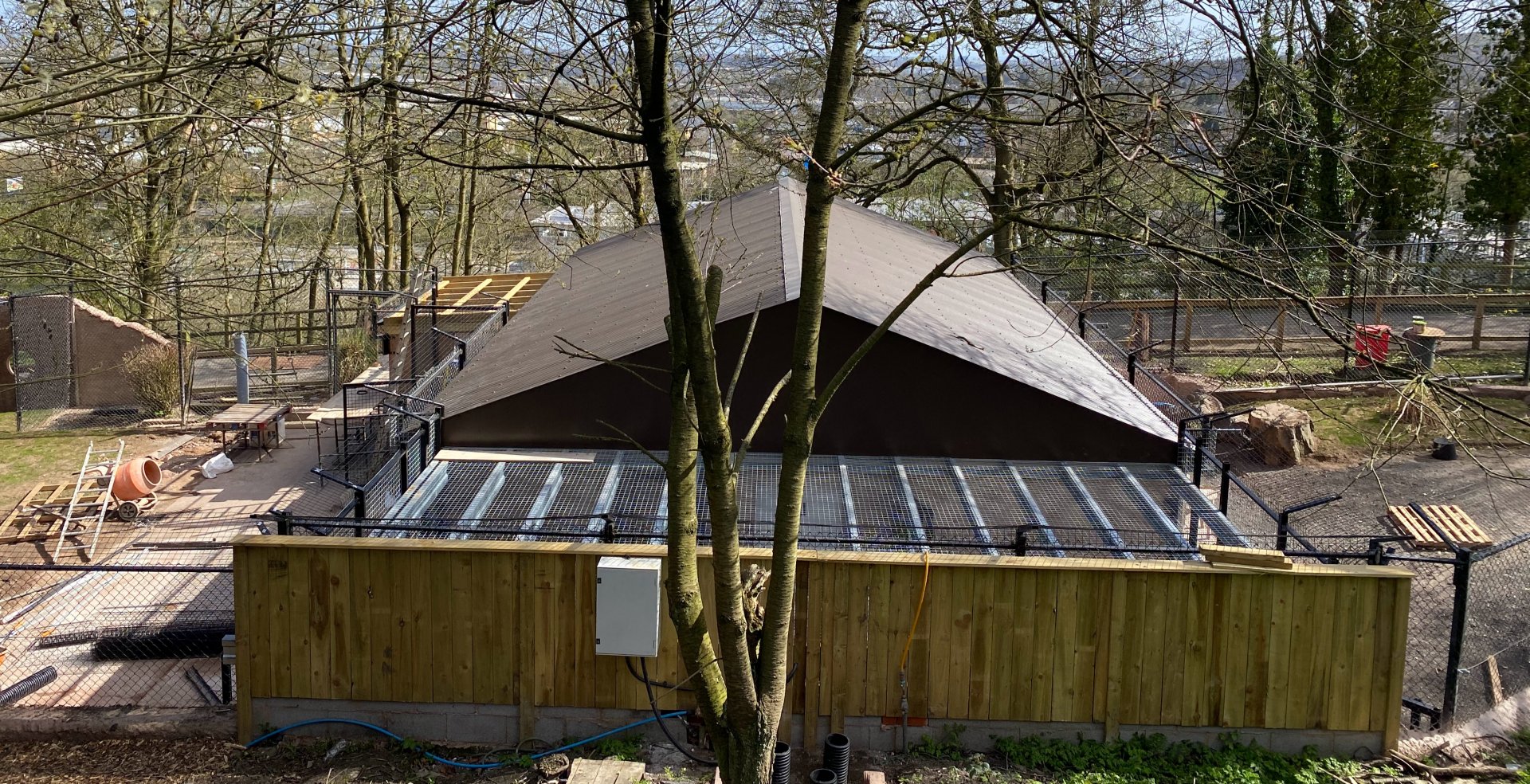 New Painted / African Hunting Dog enclosure under construction, Housing, Dudley, UK