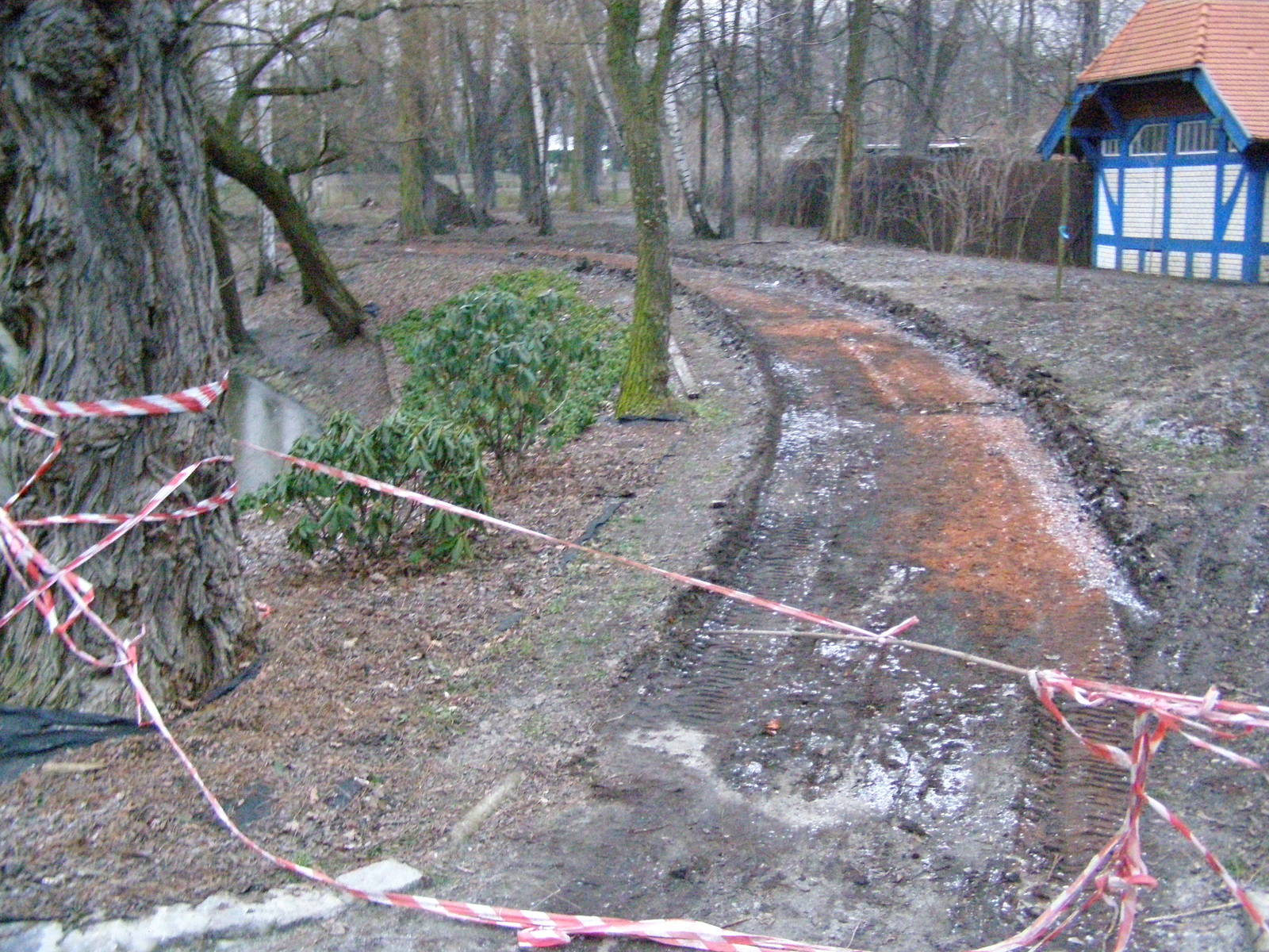 new path along big pond - under construction