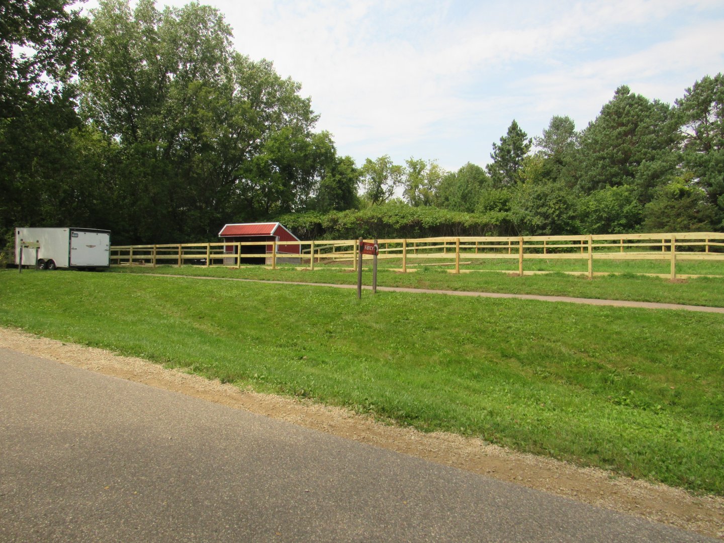 new pen being built at the Wells Fargo Family Farm