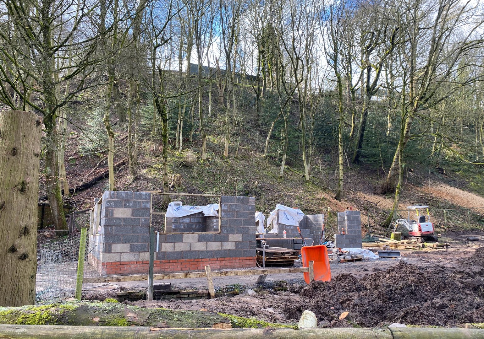 New reindeer enclosure, building construction work Dudley, UK